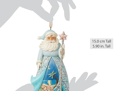 Jim Shore Heartwood Creek Coastal Santa Holding a Starfish Cane Ornament