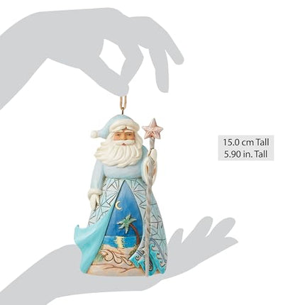 Jim Shore Heartwood Creek Coastal Santa Holding a Starfish Cane Ornament