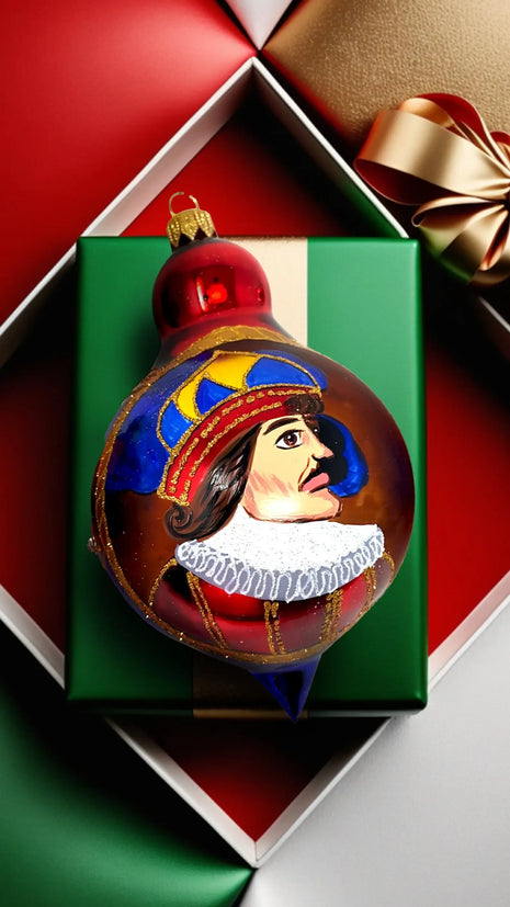 Lorenzo Carretto Bauble Polish Glass Christmas Ornament designed by Kenzies of London and by Personalized Ornamentshop