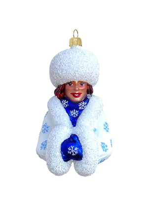 Corinna Woman Holiday Polish Glass Christmas Ornament designed by Kenzies of London and by Personalized Ornamentshop