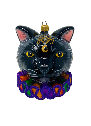 Magic Cat (Multi) Holiday Polish Glass Christmas Ornament designed by Kenzies of London and by Personalized Ornamentshop