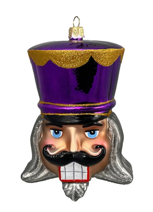 Nutcracker Head Holiday Polish Glass Christmas Ornament (PR) designed by Kenzies of London and by Personalized Ornamentshop