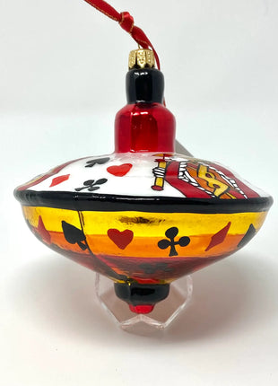 Playing Cards Spinning Top Polish Glass Christmas Ornamentby Kenzies London | OrnamentShop