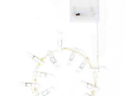 15 LED Mini Photo Clip Battery Operated Silver Copper Fairy Lights - Warm White