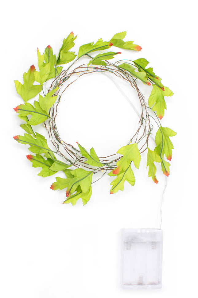 Perfect Holiday 20 LED Maple Leaf Fairy Lights - Battery Operated