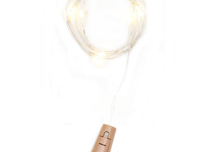 Pack of 10 Twinkle LED Bottle Cork Lights - Warm White (Bottle Not Included)