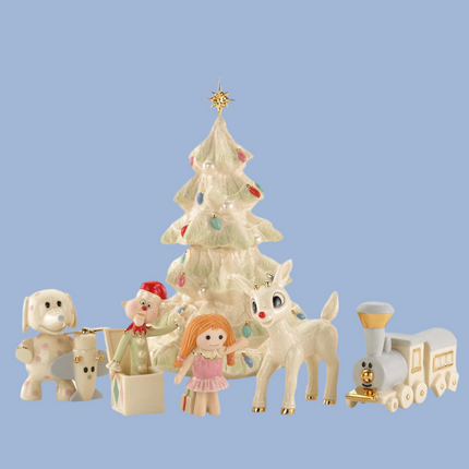 Rudolph the Rednose Reindeer 60th Anniversary A Misfit Toys Christmas 6 Piece Tabletop Ornament