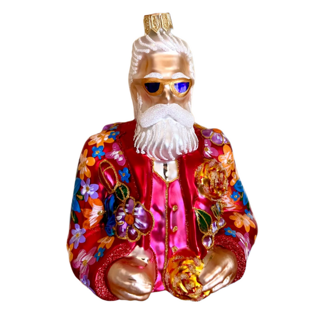 Cool Santa (R) Holiday Polish Glass Christmas Ornament designed by Kenzies of London and by Personalized Ornamentshop
