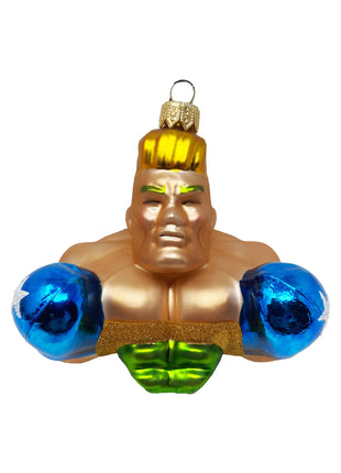 Boxing Figure Holiday Polish Glass Christmas Ornament designed by Kenzies of London and by Personalized Ornamentshop