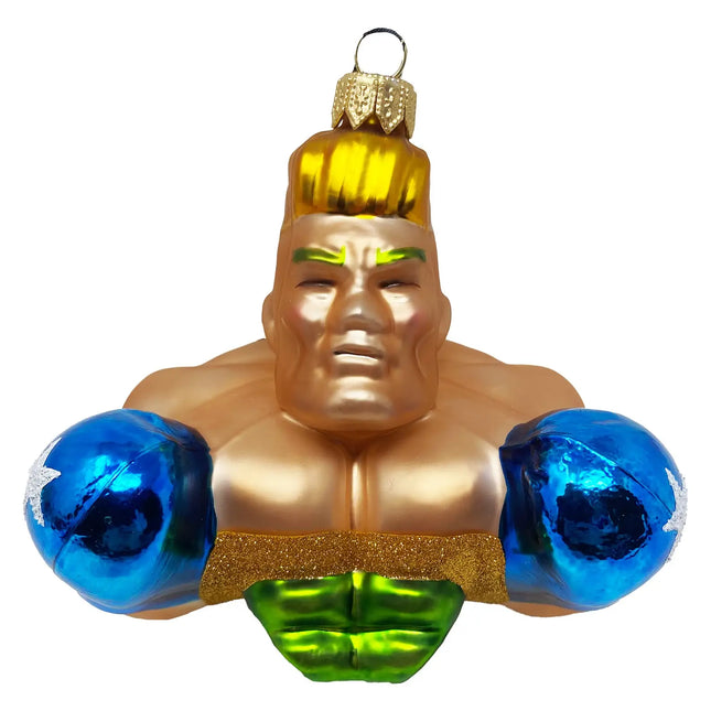 Boxing Figure Holiday Polish Glass Christmas Ornament designed by Kenzies of London and by Personalized Ornamentshop