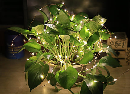 100 LED Natural Copper Fairy Plug in Lights - Warm White