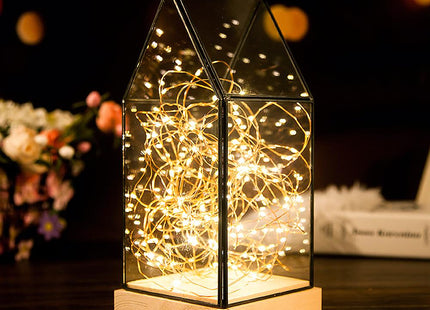 100 LED Natural Copper Fairy Plug in Lights - Warm White