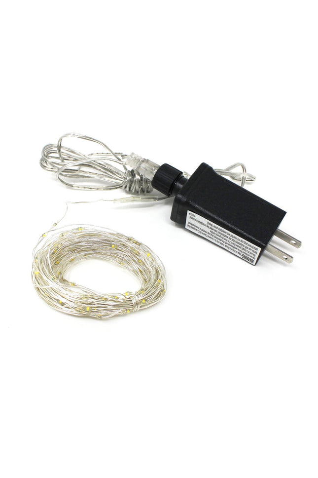 100 LED Silver Copper Fairy Light - Plug in