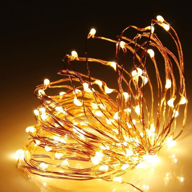 32ft 100 LED Microdot Wire Solar Fairy Light - Warm White