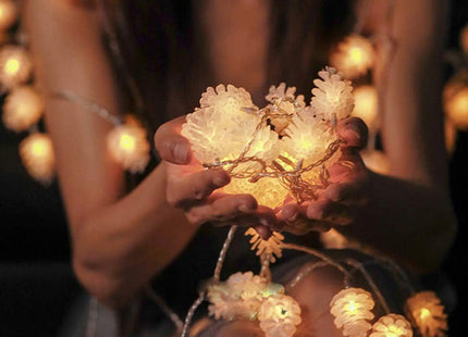10 LED Soft Plastic Pine Cone Light Set - Warm White