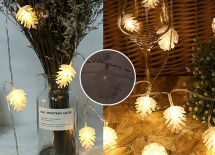 10 LED Soft Plastic Pine Cone Light Set - Warm White