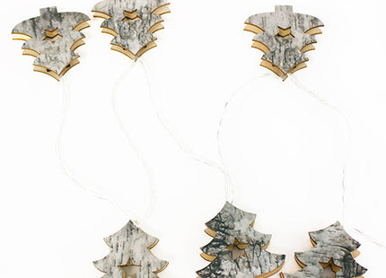 10 LED Battery Operated String Light with Wooden Christmas Tree - Warm White