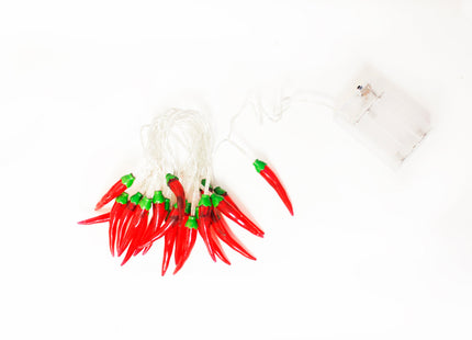 10 LED Battery Operated String Lights with Chili Pepper - Warm White