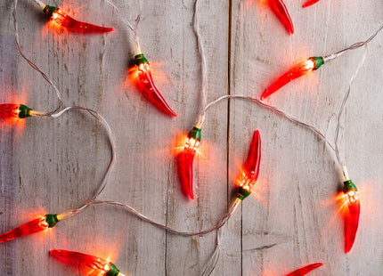 10 LED Battery Operated String Lights with Chili Pepper - Warm White