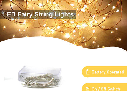 10ft 30 LED Fairy String Microdot Battery Operated Indoor Light - Warm White