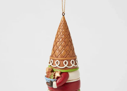 Santa ice cream cone Christmas ornament holding gingerbread cookies