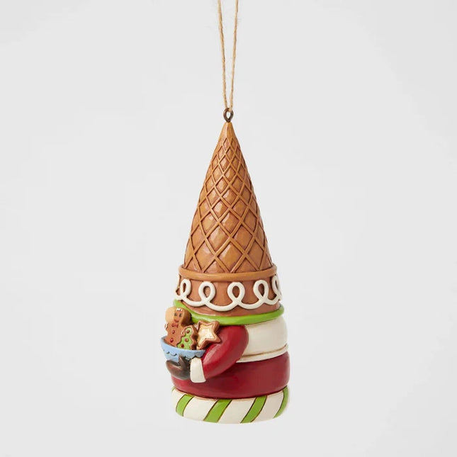 Santa ice cream cone Christmas ornament holding gingerbread cookies
