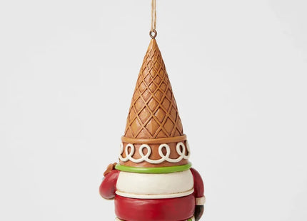 Santa ice cream cone Christmas ornament holding gingerbread cookies