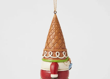 Santa ice cream cone Christmas ornament holding gingerbread cookies