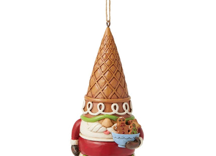 Santa ice cream cone Christmas ornament holding gingerbread cookies