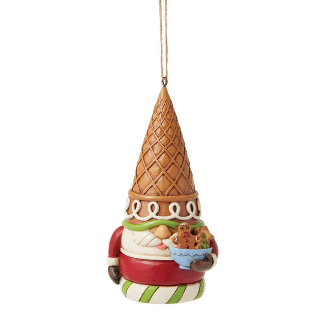 Santa ice cream cone Christmas ornament holding gingerbread cookies