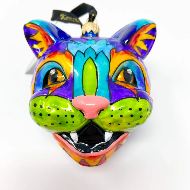 Alibrejes Cat Holiday Polish Glass Christmas Ornament designed by Kenzies of London and by Personalized Ornamentshop