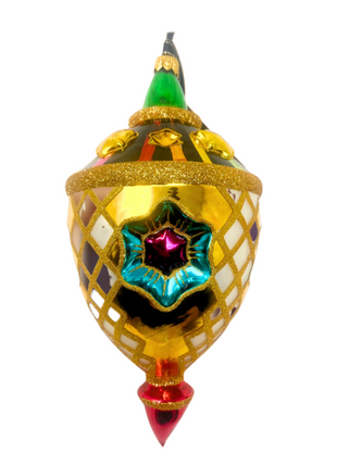 Harlequin Lantern Polish Glass Christmas Ornament designed by Kenzies of London and by Personalized Ornamentshop