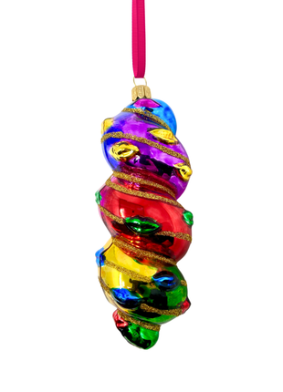 Rainbow Kisses Holiday Polish Glass Christmas Ornament designed by Kenzies of London and by Personalized Ornamentshop