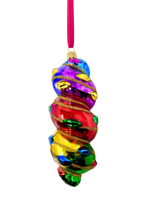 Rainbow Kisses Holiday Polish Glass Christmas Ornament designed by Kenzies of London and by Personalized Ornamentshop