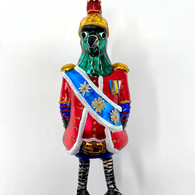 Bird Soldier Holiday Polish Glass Christmas Ornament designed by Kenzies of London and by Personalized Ornamentshop