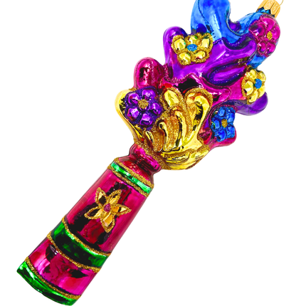 Floral Paint Tube Holiday Polish Glass Christmas Ornament designed by Kenzies of London and by Personalized Ornamentshop