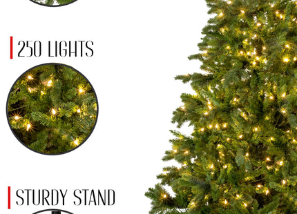 Prelit Calgary Spruce Christmas Tree with Warm White Lights
