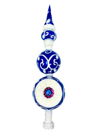 Byzantine Chinoiserie Holiday Polish Glass Christmas Finial designed by Kenzies of London and by Personalized Ornamentshop