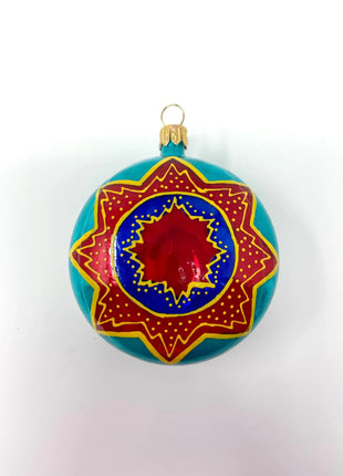 Retro Yo-Yo (Snowflake) Polish Glass Christmas Ornament designed by Kenzies of London and by Personalized Ornamentshop