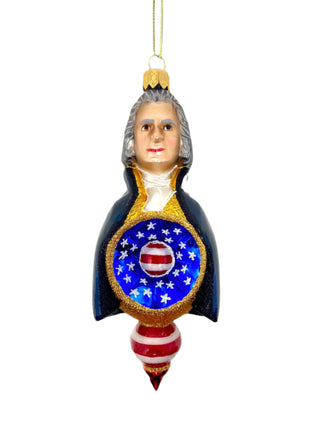 Thomas Jefferson Holiday Polish Glass Christmas Ornament designed by Kenzies of London and by Personalized Ornamentshop