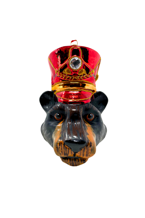 Bear Nutcracker Head Polish Glass Christmas Ornament designed by Kenzies of London and by Personalized Ornamentshop