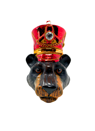 Bear Nutcracker Head Polish Glass Christmas Ornament designed by Kenzies of London and by Personalized Ornamentshop