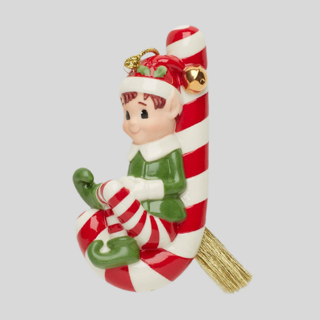 Elf On Candy Cane Licensed Ornament