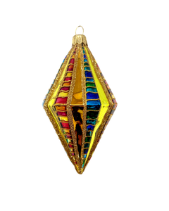 Ridged Diamond Holiday Polish Glass Christmas Ornament A designed by Kenzies of London and by Personalized Ornamentshop