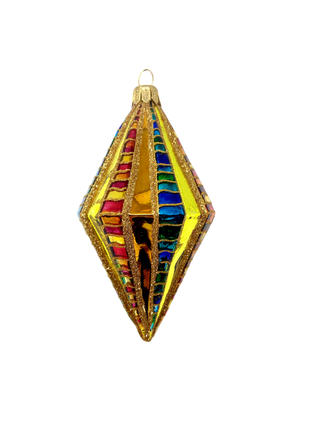 Ridged Diamond Holiday Polish Glass Christmas Ornament A designed by Kenzies of London and by Personalized Ornamentshop