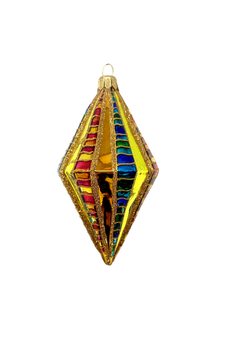 Ridged Diamond Holiday Polish Glass Christmas Ornament A designed by Kenzies of London and by Personalized Ornamentshop