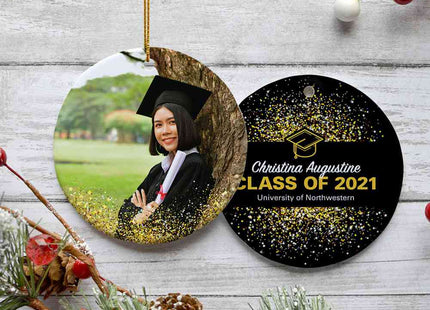 keepsake personalized graduation photo christmas ornament – Christmas ornament, holiday tree decoration or gift