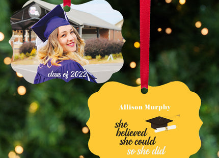 personalized personalized she believed she could - christmas ornament – Christmas ornament, holiday tree decoration or gift