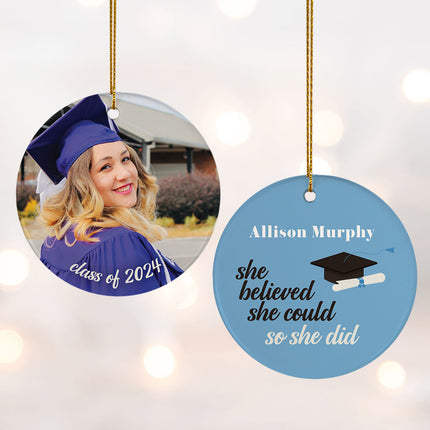 keepsake personalized graduation photo christmas ornament – Christmas ornament, holiday tree decoration or gift