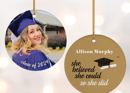 personalized personalized graduation photo christmas ornament – Christmas ornament, holiday tree decoration or gift